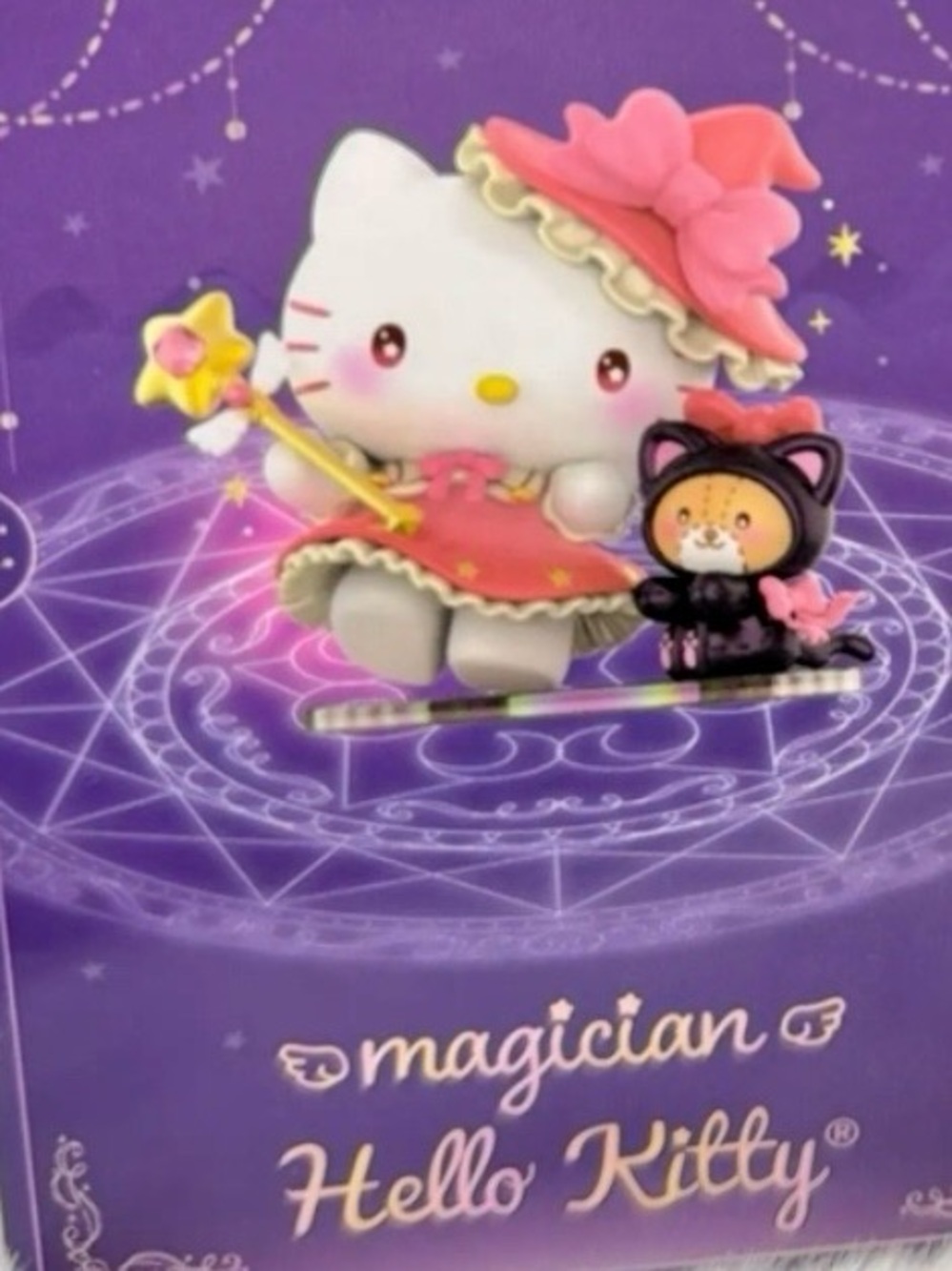 Hello Kitty Sanrio Figure Blind box. Magician Figurine with Star Wand! NWT🩷🖤🩷